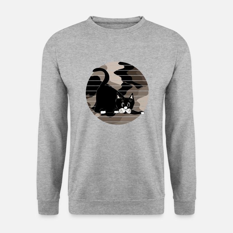 Katze - Unisex Pullover - Weißgrau meliert