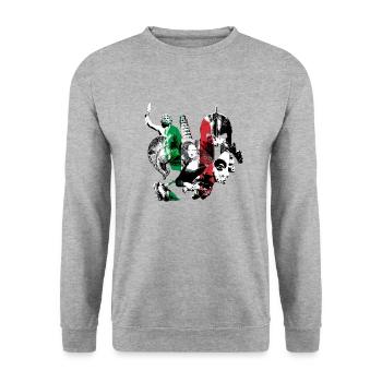 Roman stars - Unisex Pullover - Weißgrau meliert - Vorne - Alina (178cm) & Michal (187cm)