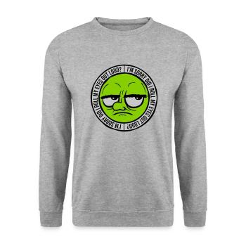 Roll My Eyes Out - Unisex Pullover - Weißgrau meliert - Vorne - Alina (178cm) & Michal (187cm)