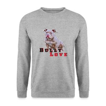 American Pocket BullyLove - Unisex Sweatshirt - salt & pepper - Front - Alina (178cm) & Michal (187cm)