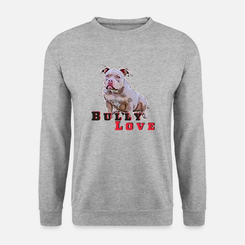 American Pocket BullyLove - Unisex Pullover - Weißgrau meliert