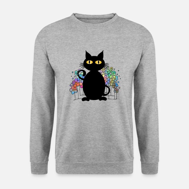 Katze - Unisex Pullover - Weißgrau meliert