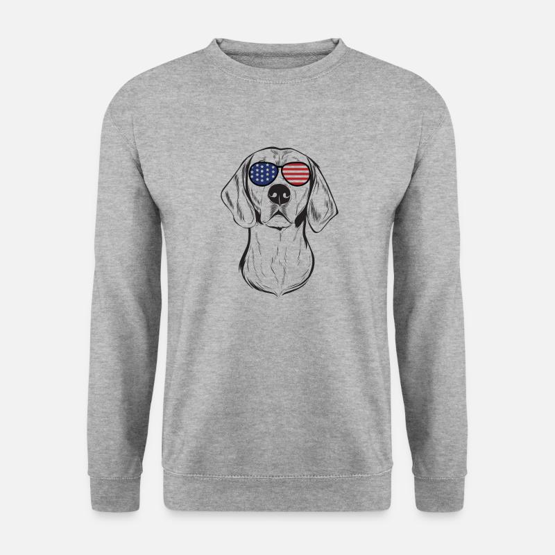 Amerikanischer Foxhound - Unisex Pullover - Weißgrau meliert