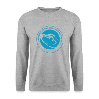 Penser aux huîtres Seafood Chef Funny Saying - Sweat-shirt Unisexe - gris chiné - Devant - Alina (178cm) & Michal (187cm)