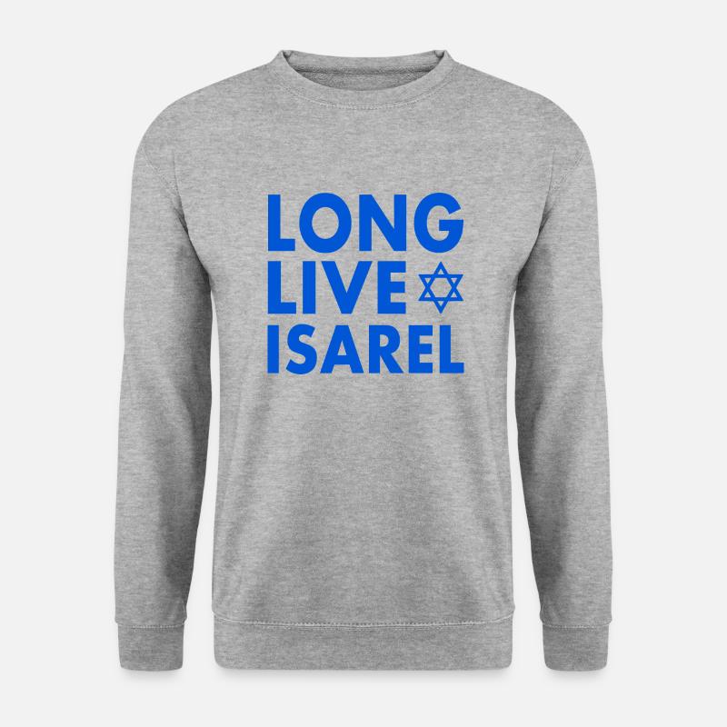Long live israel - Unisex Pullover - Weißgrau meliert