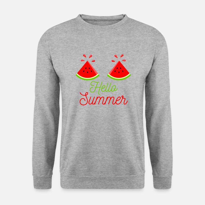 Hello Summer Watermelon - Unisex Pullover - Weißgrau meliert