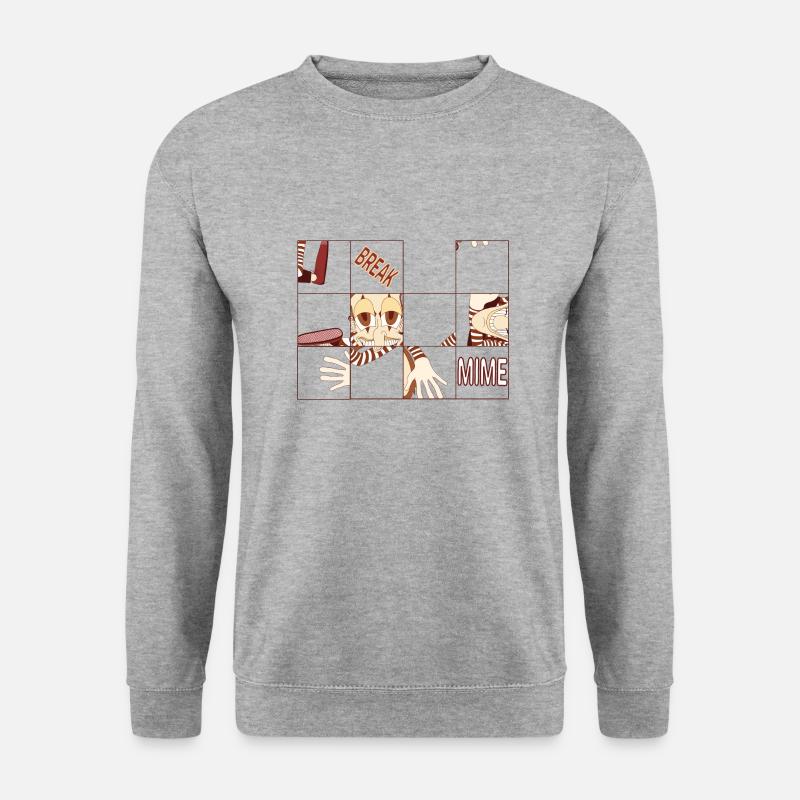MIME UNTERBRECHEN - Unisex Pullover - Weißgrau meliert