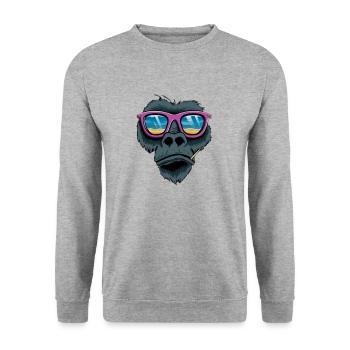 Gorilla - Unisex Sweatshirt - salt & pepper - Front - Alina (178cm) & Michal (187cm)
