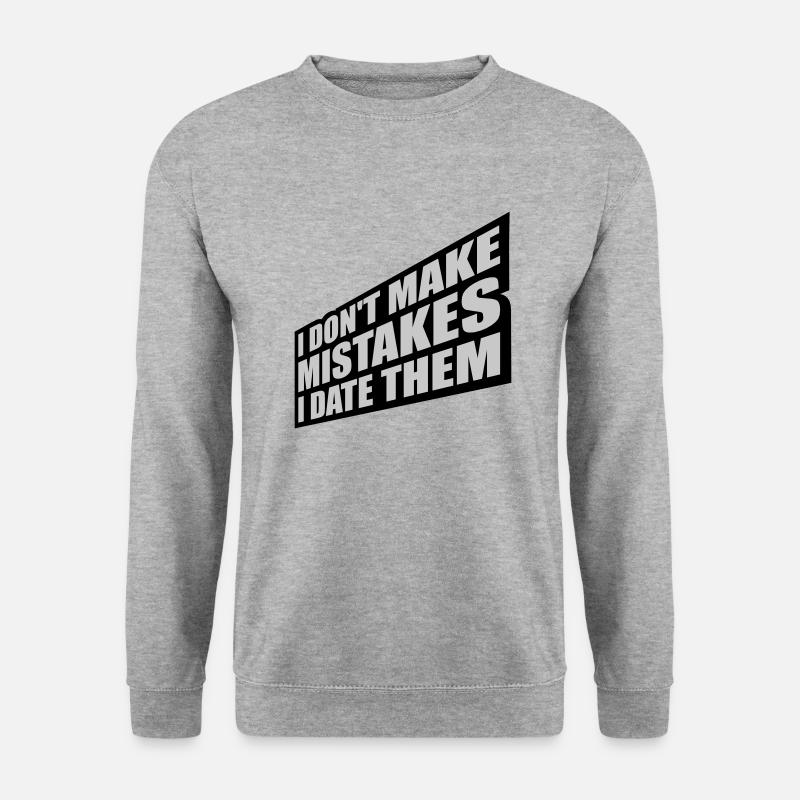 Date Mistakes Zitat Logo - Unisex Pullover - Weißgrau meliert