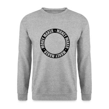 Ring Money Maker Dollar - Unisex Pullover - Weißgrau meliert - Vorne - Alina (178cm) & Michal (187cm)