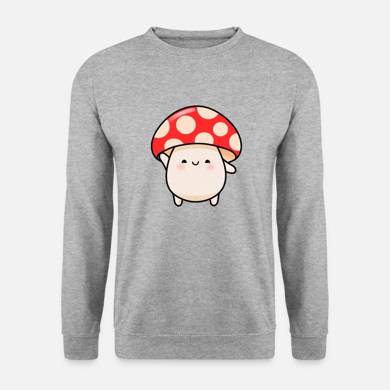 Süßer Pilz - Unisex Pullover - Weißgrau meliert