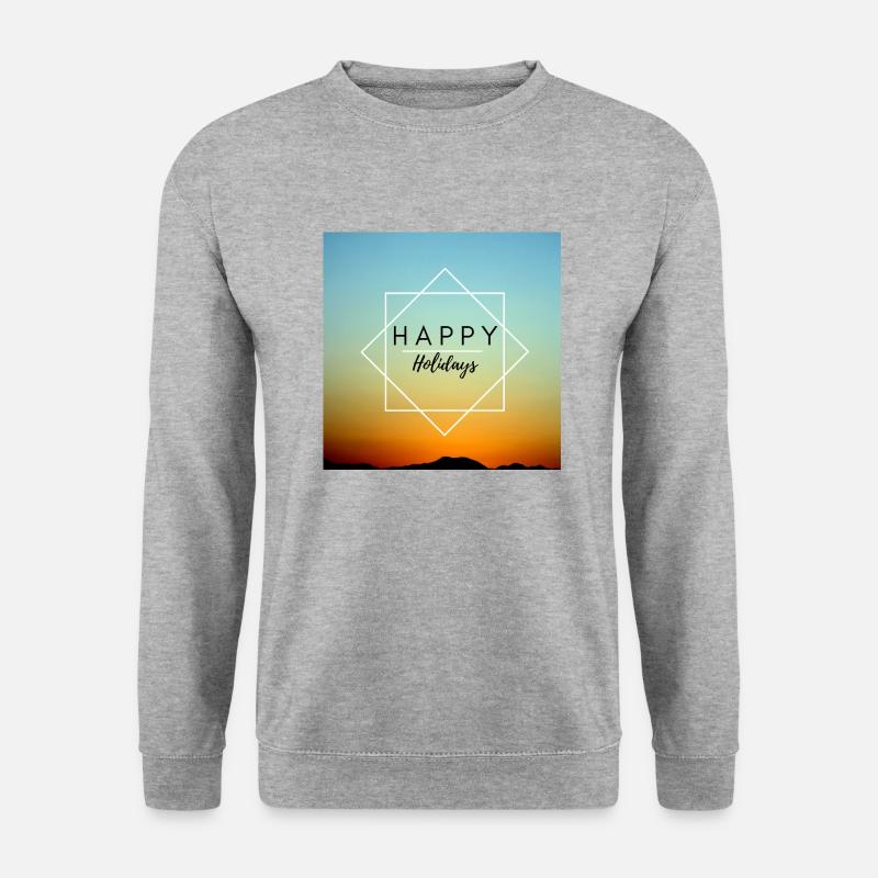 Happy Holidays - Unisex Pullover - Weißgrau meliert