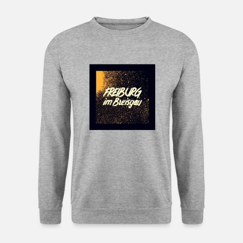 Freiburg im Breisgau (Graffiti gelb) - Unisex Pullover - Weißgrau meliert