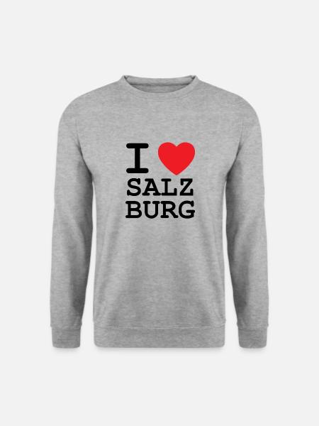 I Love Salzburg - Ich liebe Salzburg - Unisex Pullover - Weißgrau meliert