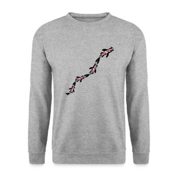 Many Koi Fish Nishikigoi - Unisex Sweatshirt - salt & pepper - Front - Alina (178cm) & Michal (187cm)