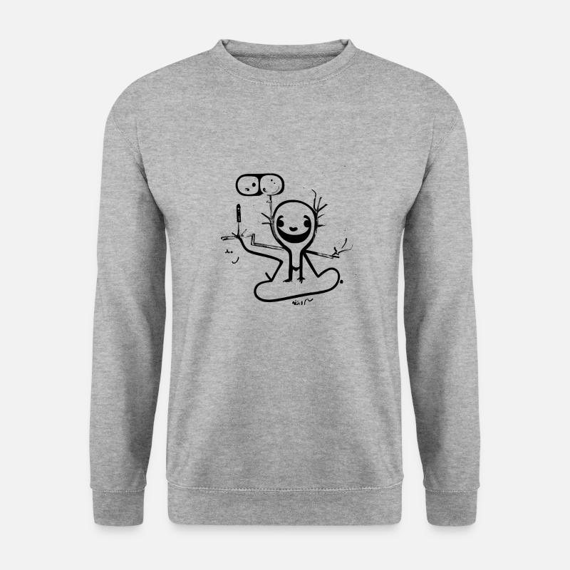 Strichmännchen seltsam - Unisex Pullover - Weißgrau meliert