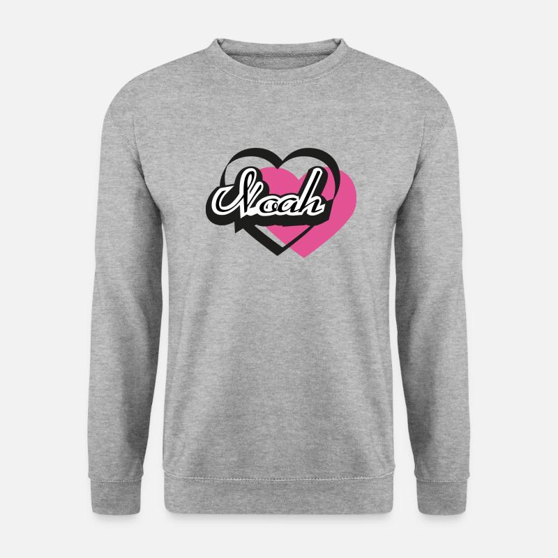 Name Noah - Unisex Pullover - Weißgrau meliert