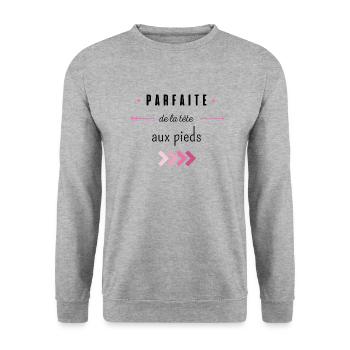 parfaite de la tête aux pieds - Sweat-shirt Unisexe - gris chiné - Devant - Alina (178cm) & Michal (187cm)