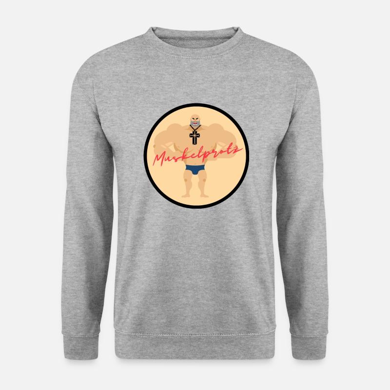Muskelprotz - Unisex Pullover - Weißgrau meliert