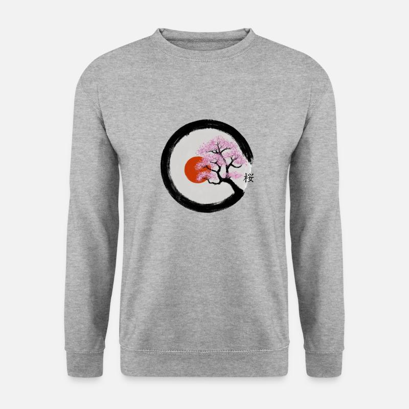 Sakura - Unisex Pullover - Weißgrau meliert