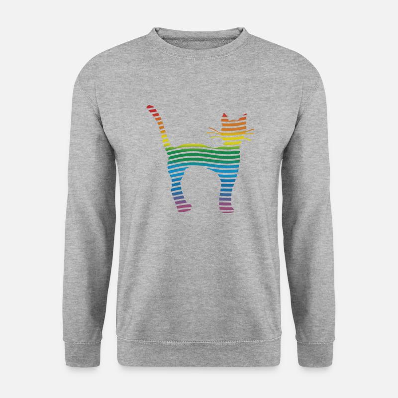Katze - Unisex Pullover - Weißgrau meliert