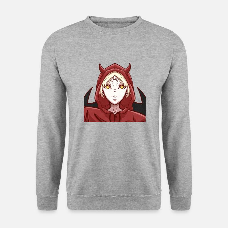 Anime Devil Girl - Unisex Pullover - Weißgrau meliert