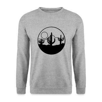 Nature Sun Desert Landscape - Unisex Sweatshirt - salt & pepper - Front - Alina (178cm) & Michal (187cm)