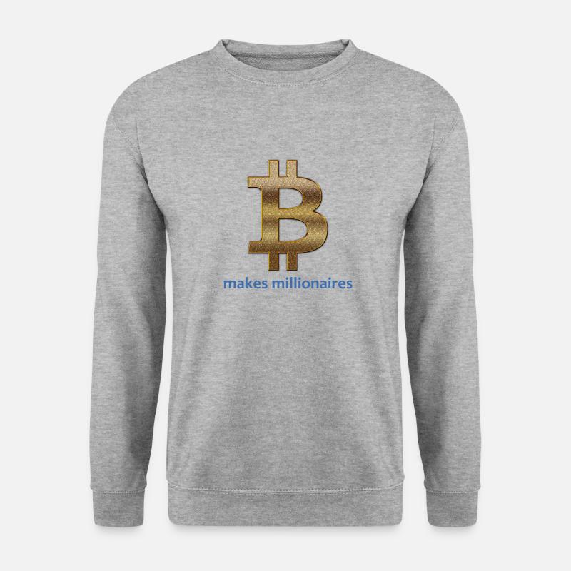 Bitcoin makes millionaires - Unisex Pullover - Weißgrau meliert