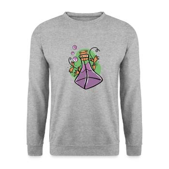 A glass of purple poison with Fall leaves - Unisex Sweatshirt - salt & pepper - Front - Alina (178cm) & Michal (187cm)