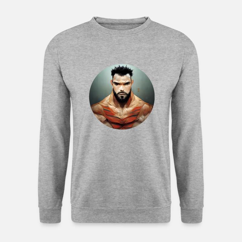 Anime Character - Unisex Pullover - Weißgrau meliert