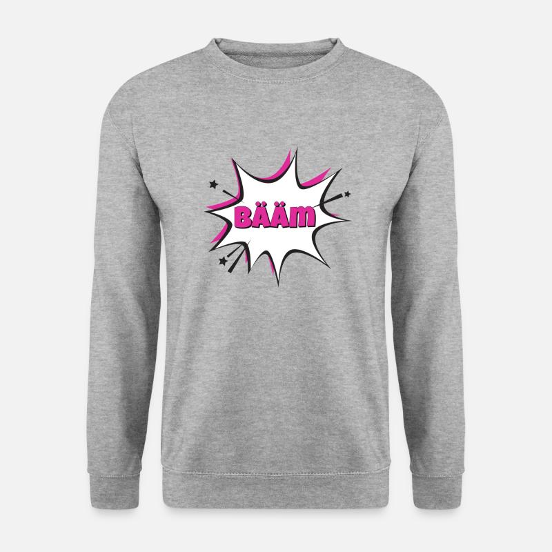 Comic Sticker - Unisex Pullover - Weißgrau meliert