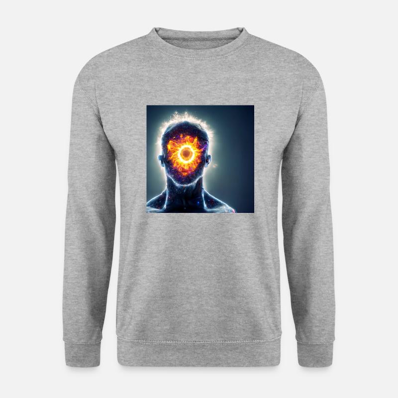 Supernova Gesicht - Unisex Pullover - Weißgrau meliert