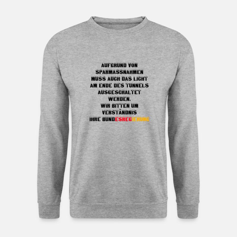 Sparmassnahmen - Unisex Pullover - Weißgrau meliert