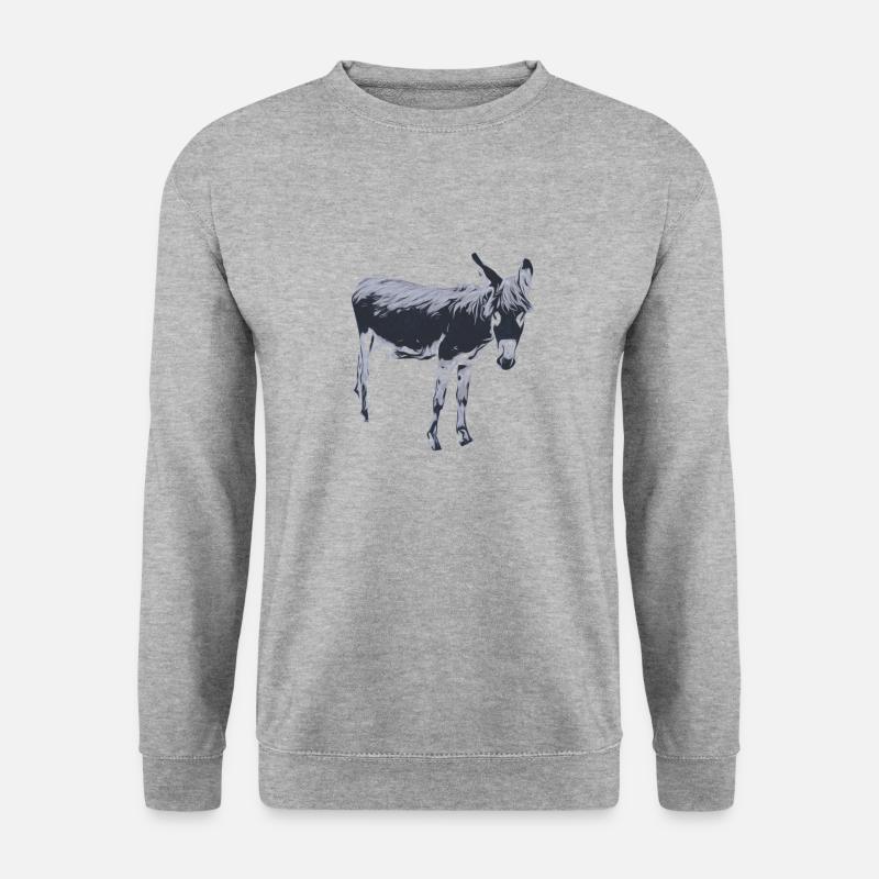 Esel - Unisex Pullover - Weißgrau meliert