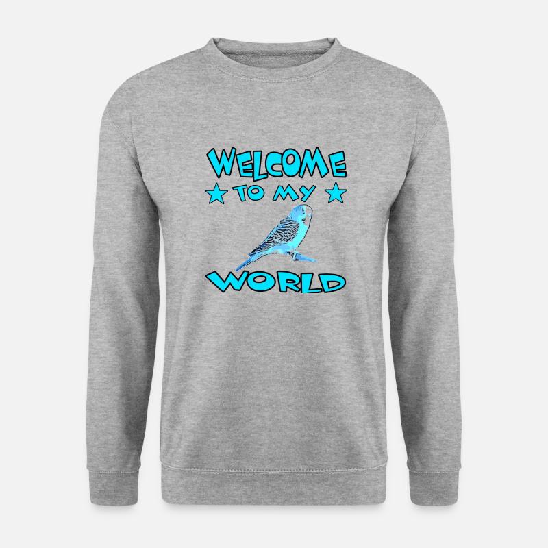 Wellensittich - Unisex Pullover - Weißgrau meliert