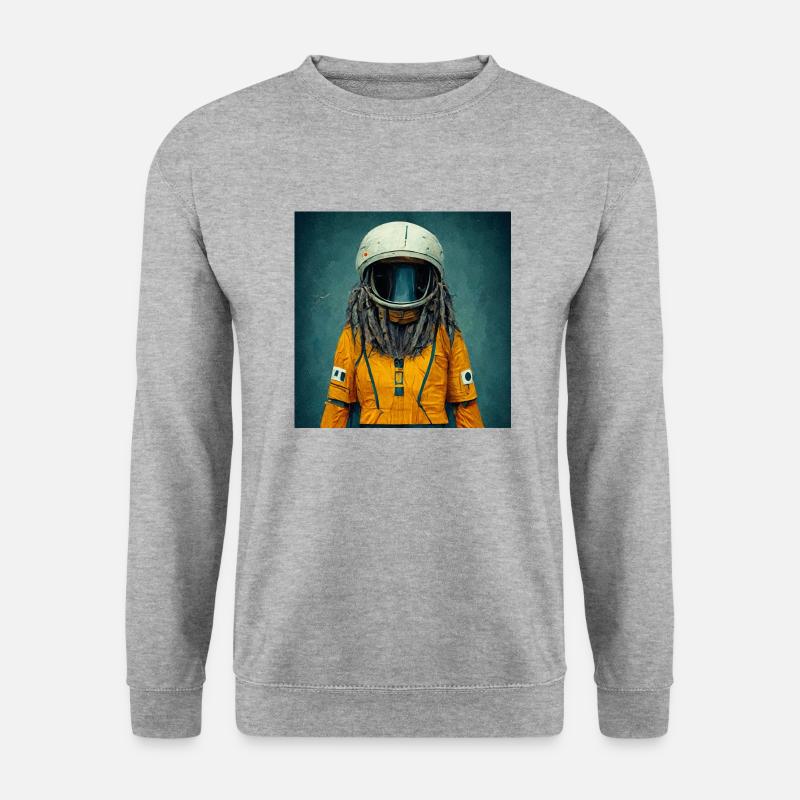 Rasta-astronaut - Unisex Pullover - Weißgrau meliert