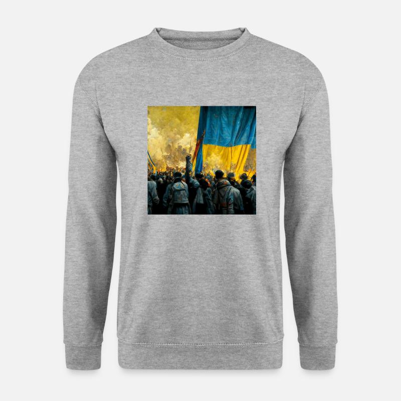 Sieg Der Ukraine - Unisex Pullover - Weißgrau meliert