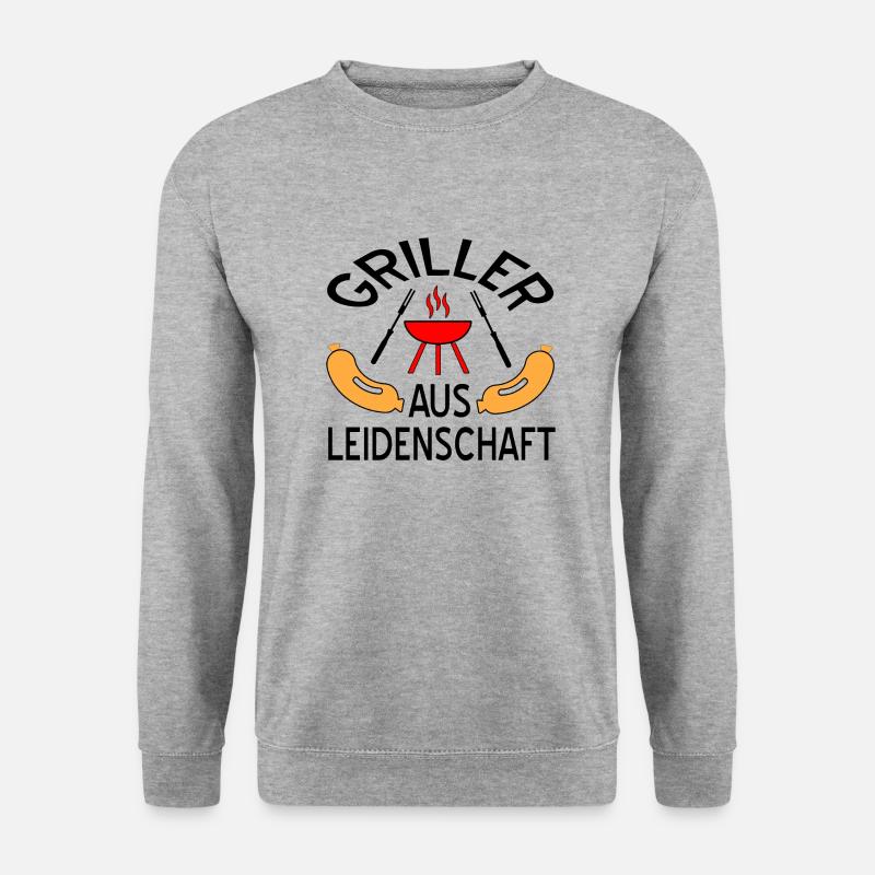 Grillen - Unisex Pullover - Weißgrau meliert