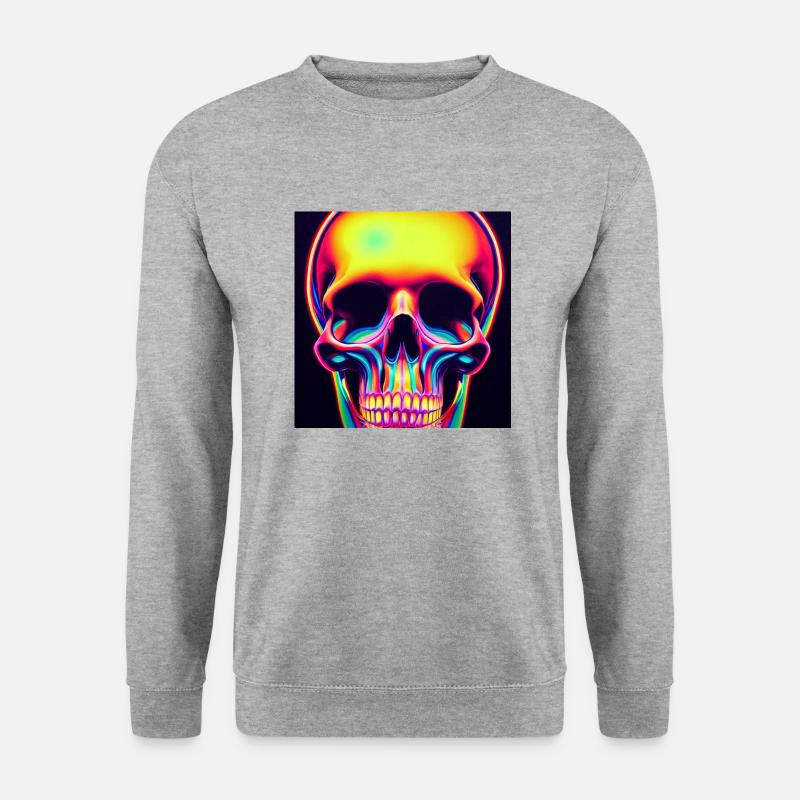 Disco-schädel - Unisex Pullover - Weißgrau meliert