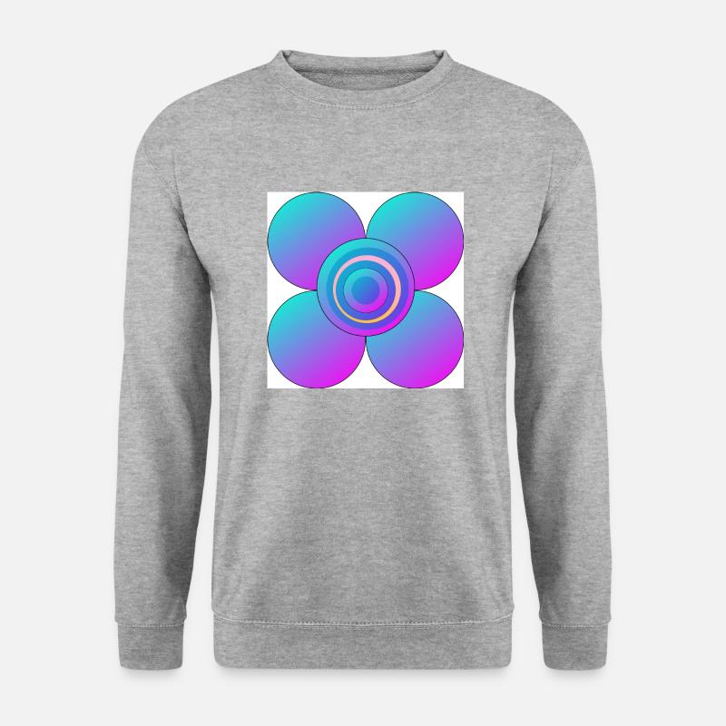 Bunte Blume - Unisex Pullover - Weißgrau meliert