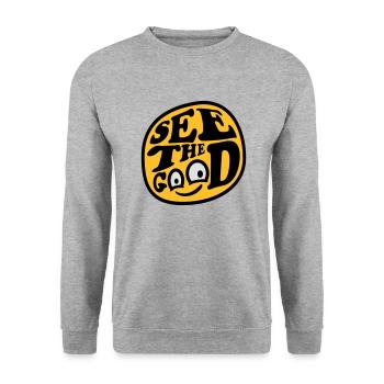 voir la bonne citation - Sweat-shirt Unisexe - gris chiné - Devant - Alina (178cm) & Michal (187cm)