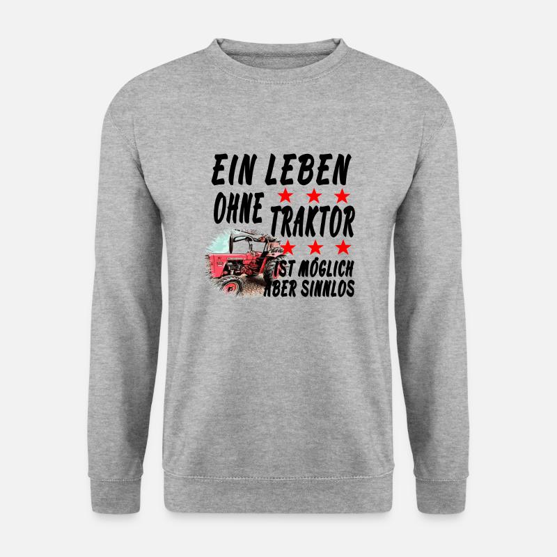 Traktor - Unisex Pullover - Weißgrau meliert
