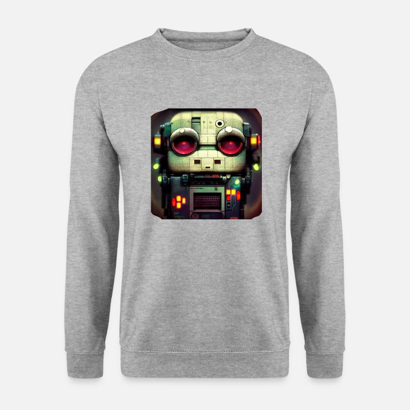 Virtueller Roboter - Unisex Pullover - Weißgrau meliert