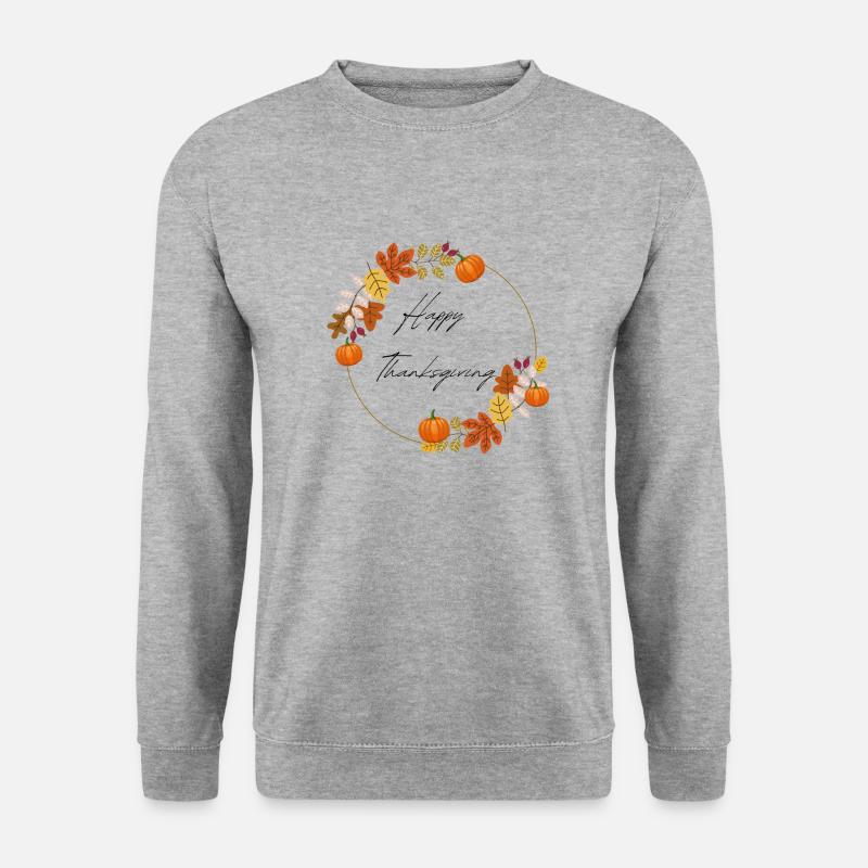 Happy Thanksgiving - Unisex Pullover - Weißgrau meliert