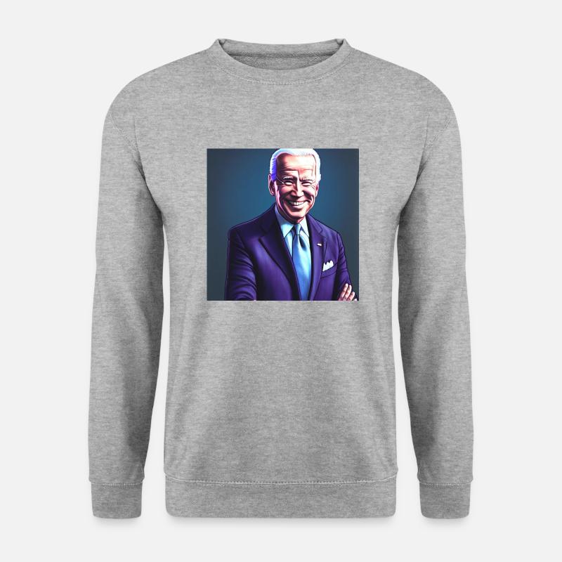 Joe Biden Cartoon-malerei - Unisex Pullover - Weißgrau meliert