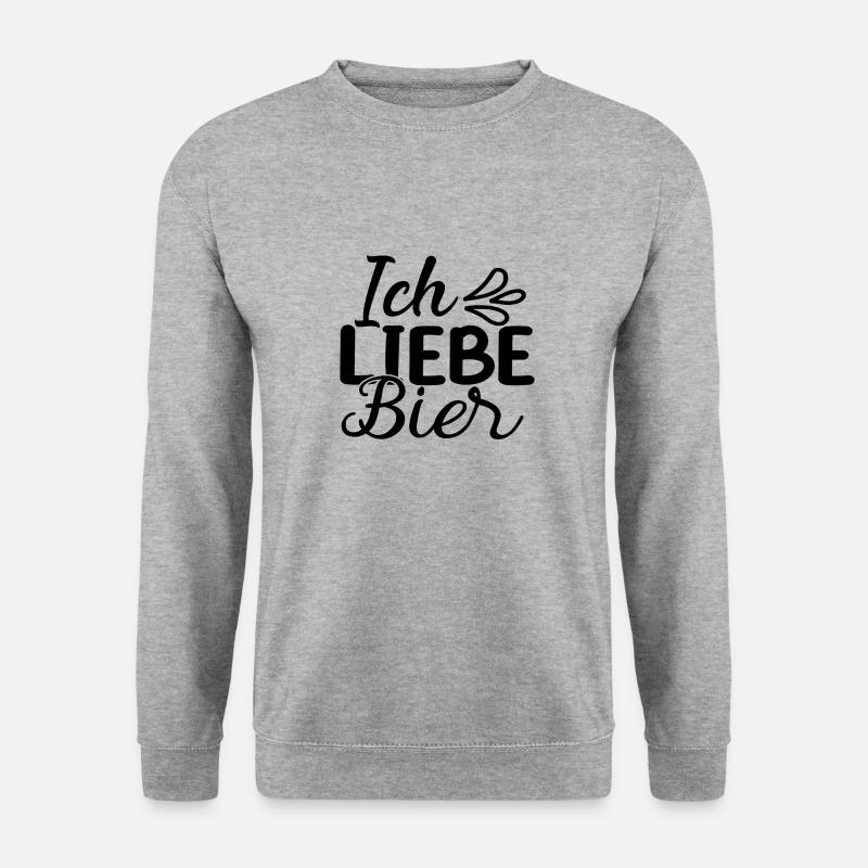 Ich liebe Bier - Unisex Pullover - Weißgrau meliert