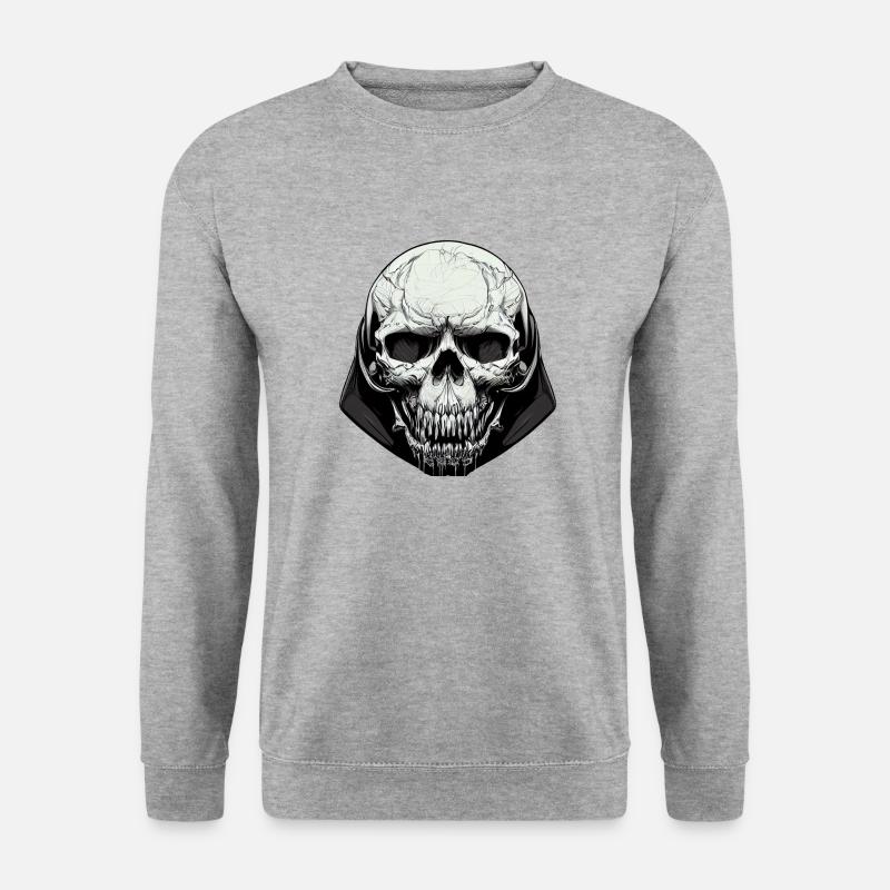 Böser Totenkopf Kunst - Unisex Pullover - Weißgrau meliert