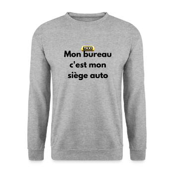 Mon bureau c'est mon siège auto - Sweat-shirt Unisexe - gris chiné - Devant - Alina (178cm) & Michal (187cm)