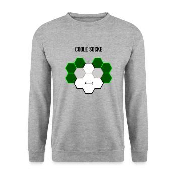 Coole Socke - Unisex Pullover - Weißgrau meliert - Vorne - Alina (178cm) & Michal (187cm)