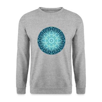 Mandala-Quantum 2 - Unisex Pullover - Weißgrau meliert - Vorne - Alina (178cm) & Michal (187cm)